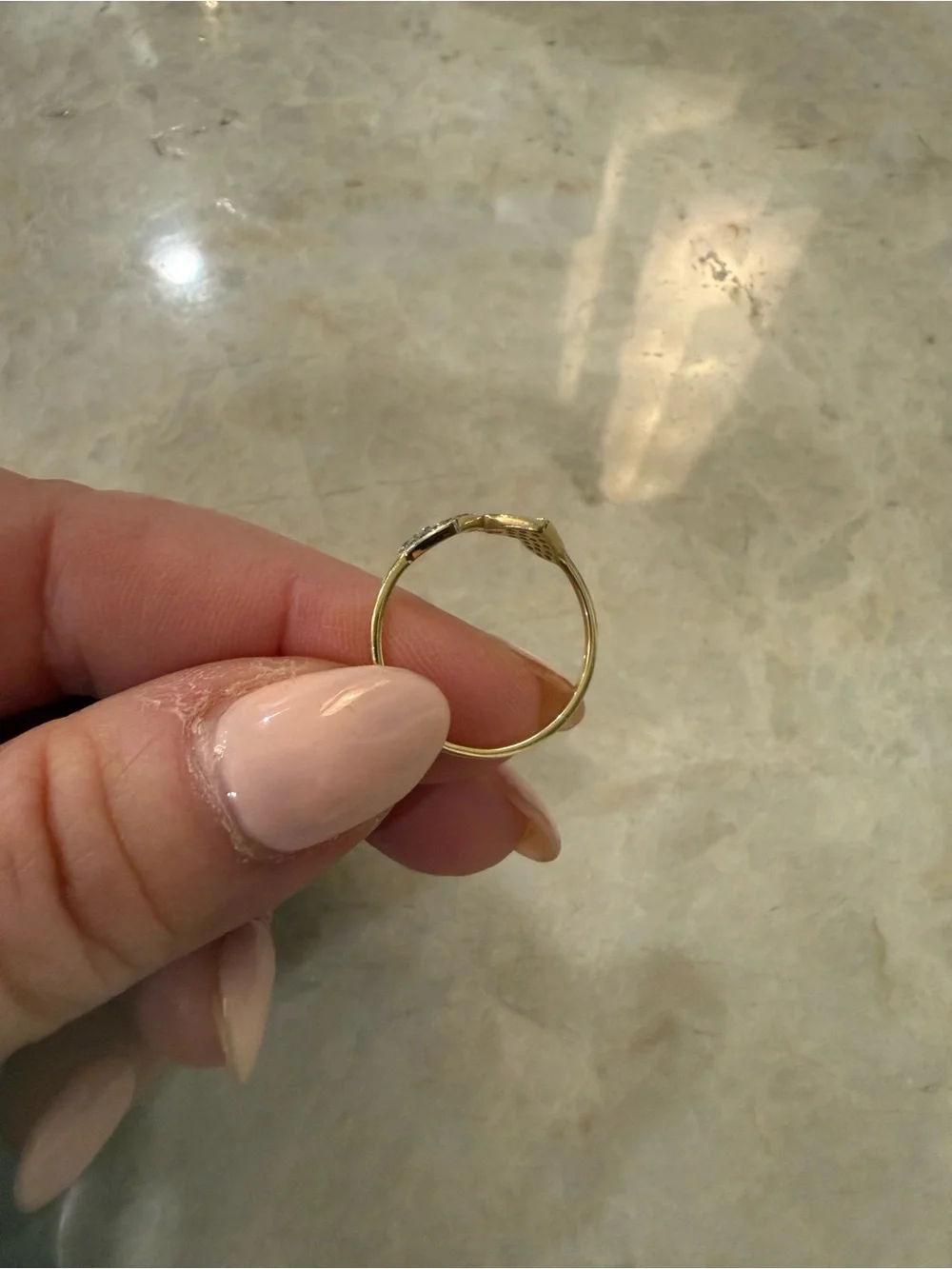 Sydney Evan Two-Tone Gold & Diamond Double Heart Ring